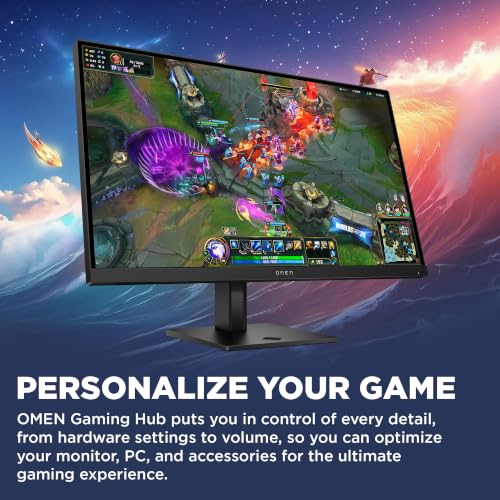 Image of HP OMEN 27 inch QHD 280Hz Gaming Monitor, QHD Display (2560 x 1440), IPS Black Technology, VESA DisplayHDR 400, 1ms MPRT (with Overdrive), NVIDIA G-SYNC Compatible, Black, OMEN 27qs G2 (2026)