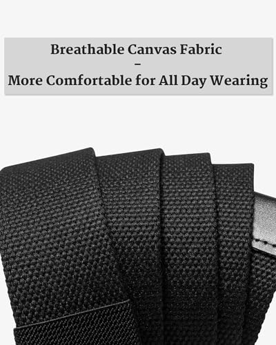 Image of Web Fabric Canvas Belt for Men Women with Double D Ring Buckle 1.5in Wide