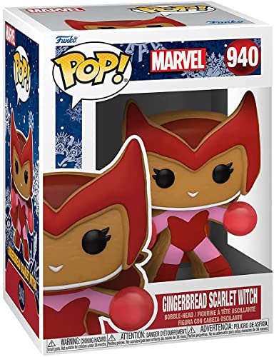 POP Marvel: Holiday, Gingerbread Scarlet Witch Funko Pop! Vinyl Figure (Bundled with Compatible Pop Box Protector Case) - Image 3