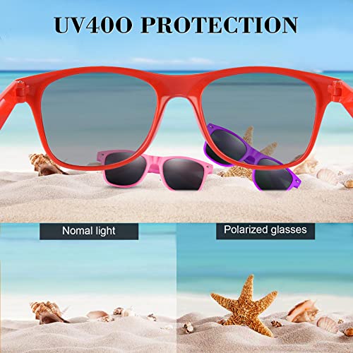 FEPITO 24 Pack Party Sunglasses Bulk for Birthday Party Favors Goody Bag Fillers for Beach Pool Party Toys for Adults, Red4