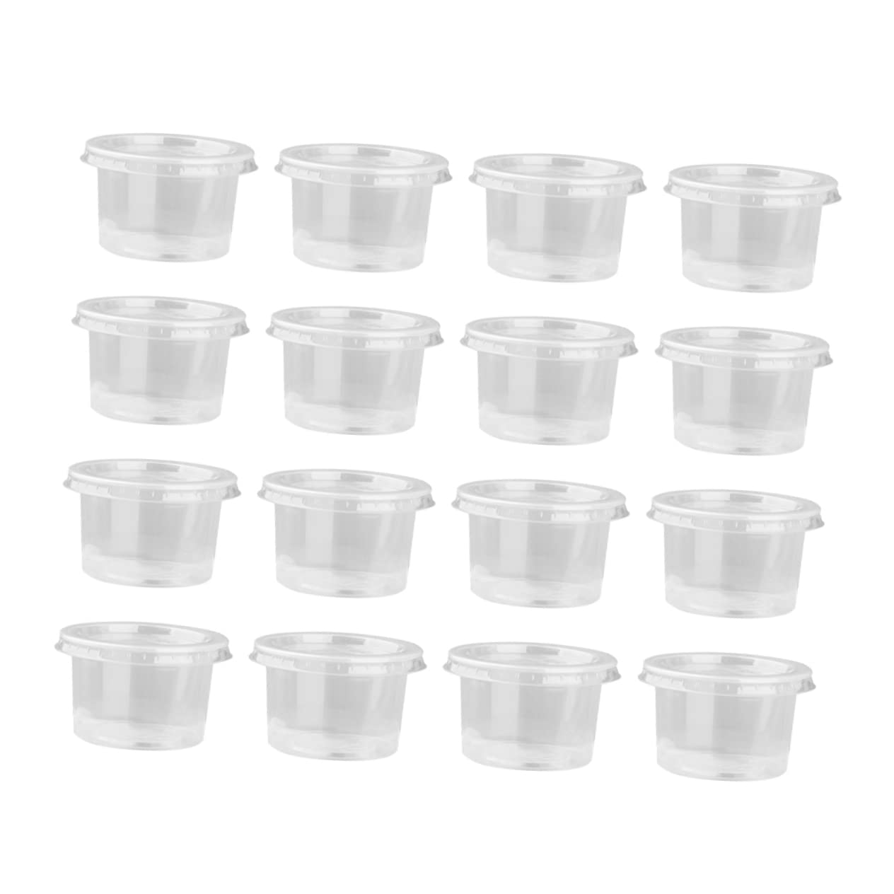 Ipetboom 140ml Portion Cups Lids 100pcs Disposable Jelly Cups Salad Dressings Sauces Mousse Containers