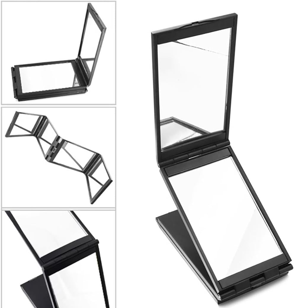 Self Haircut Mirror 4 Way Braiding Barber Hair Cutting Back of Head 360 Portable Foldable Handheld Desktop Expandable Makeup for Hair Cuting, Styling, Grooming,Vehicle Maintenance.1Pcs