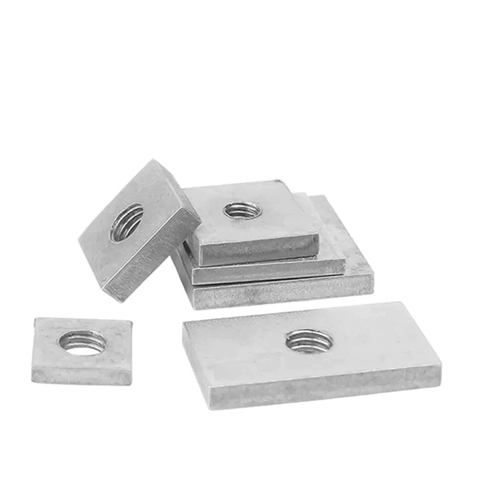 10/50 piezas Tuercas cuadradas M3 M4 M5 M6 M8 Tuercas rectangulares Tuercas deslizantes delgadas Accesorio de perfil de aluminio de acero al carbono galvanizado(50pcs,M5x20x15x4)