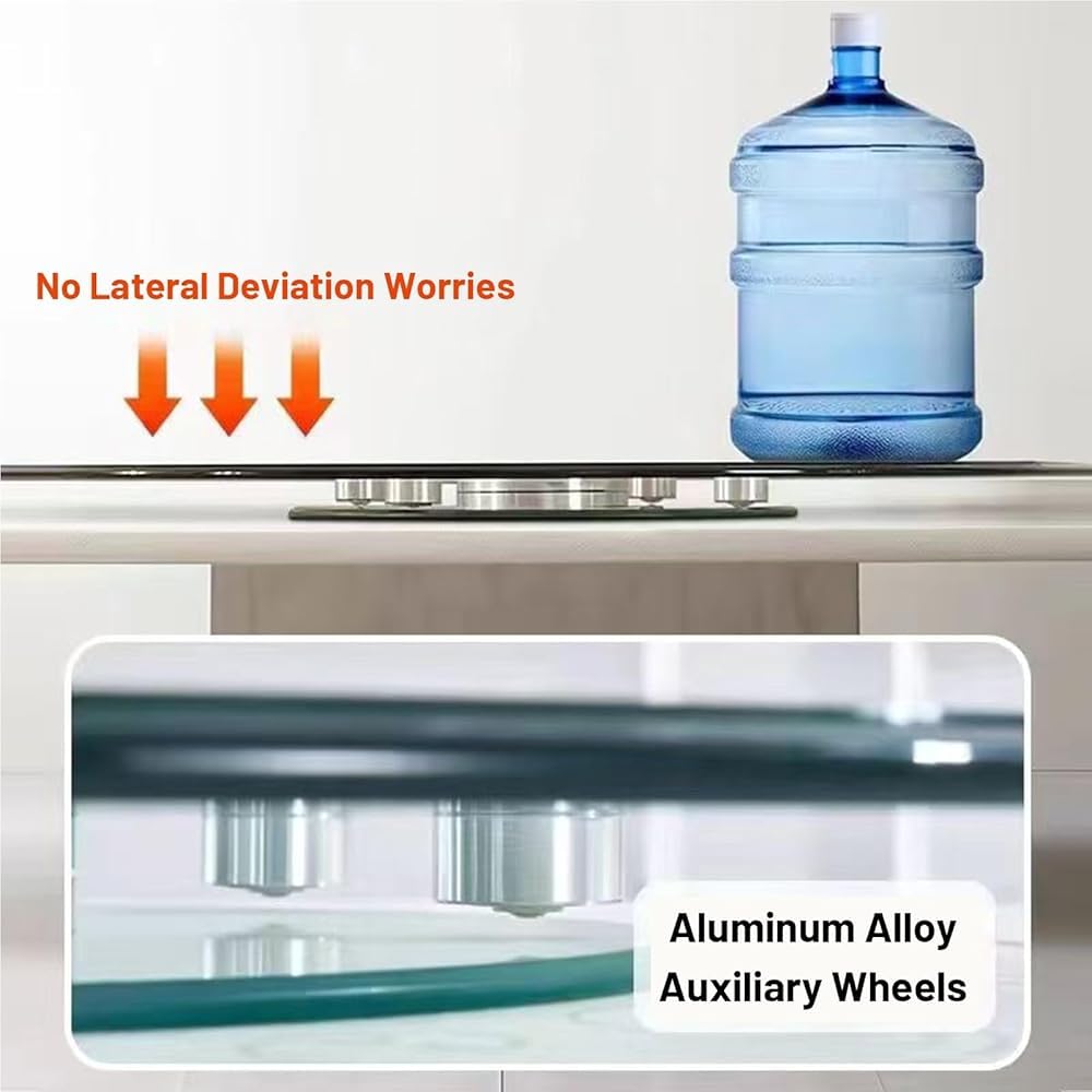 Lazy Susan Drehteller aus gehärtetem Glas, 80 cm, 360° drehbar, Serviertablett mit Drehhilfe, runder Mittelstück für Familienfeiern und Bankette