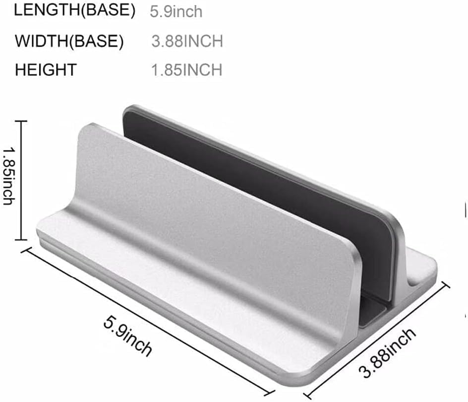 Supporto Verticale Per Laptop In Plastica ABS - A Cerniera, Per Scrivania, Compatibile Con MacBook, IPad, Surface, Mini PC (Grigio)