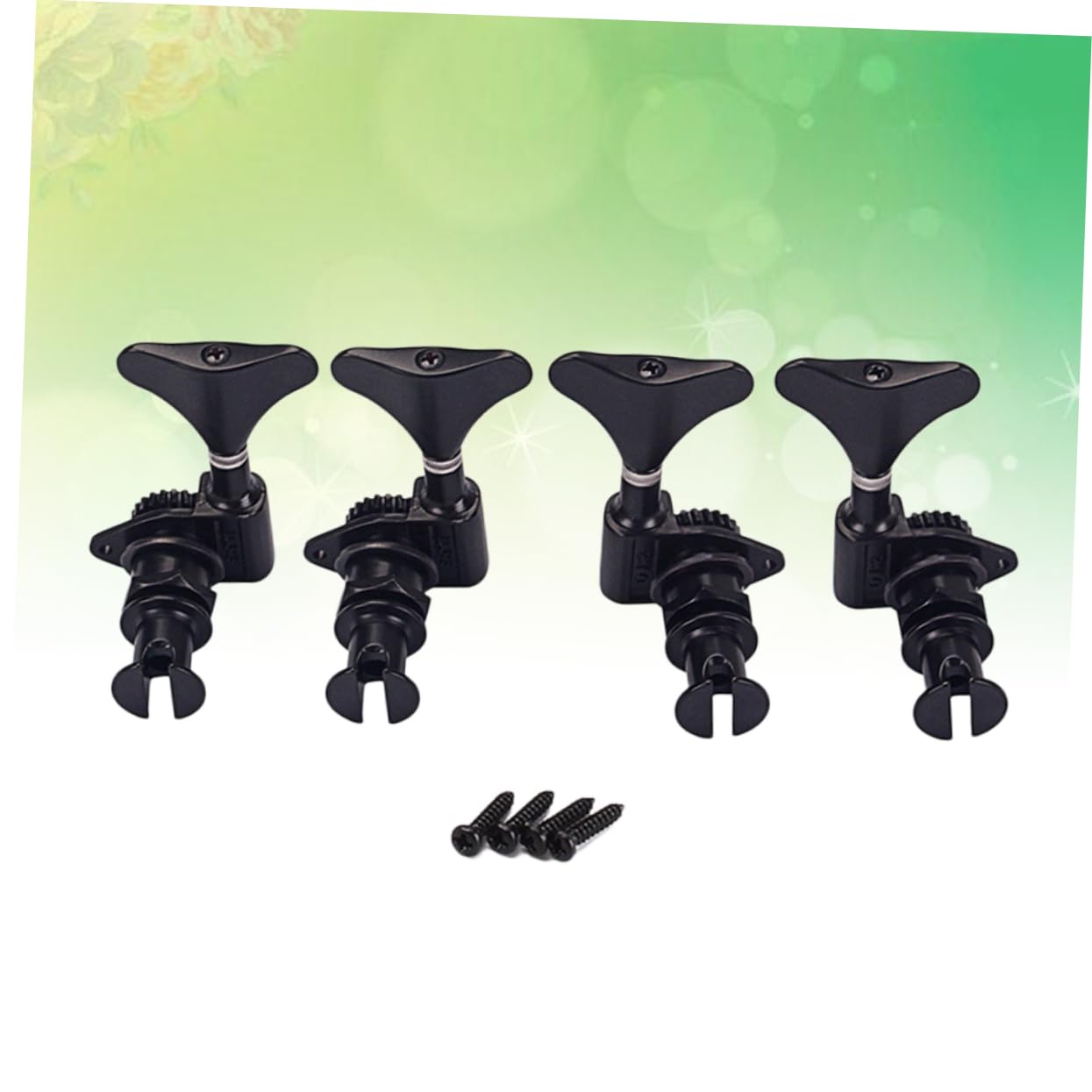 Meccaniche Sigillate per Ukulele Acustico 4 Pezzi in Metallo Nero | Modello GC117 2L 2R, Kit di Montaggio Ferrule e Viti, per Sostituzione e Messa a Punto su Ukulele Bassi