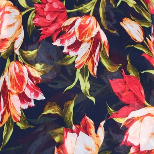58" Wide Printed Hi Multi Chiffon Washed Fabric by The Yard - Soft Material - Apparel