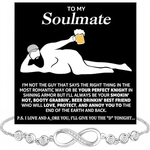 To My Soulmate Bracelet For Women Funny Gifts For Girlfriend Personalized Christmas Presents For Girlfriend Best Birthday Meaningful Gift Ideas For Wife Women Romantic Jewelry For Her Anniversary