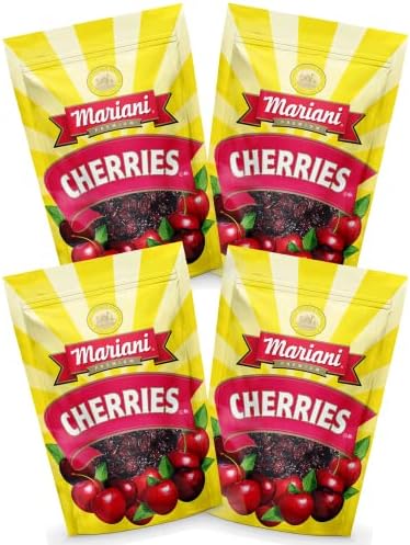 Mariani Dried Cherries - Healthy Snacks for Kids and Adults, Dried Fruit, Vegan Snacks, Gluten Free Snacks, 5 Ounces (Pack of 4)