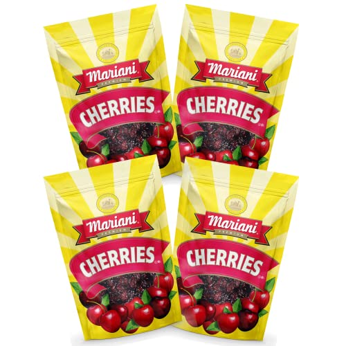 Mariani Dried Cherries - Gluten Free, Healthy Snacks for Kids & Adults 5oz Pouch (Pack of 4)