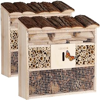 Cadoca lot de 2 hôtels à insectes en bois naturel