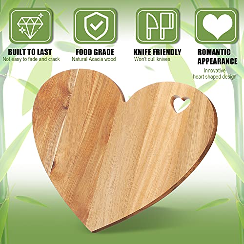 Tabla de cortar en forma de corazón de madera de acacia miniatura 3