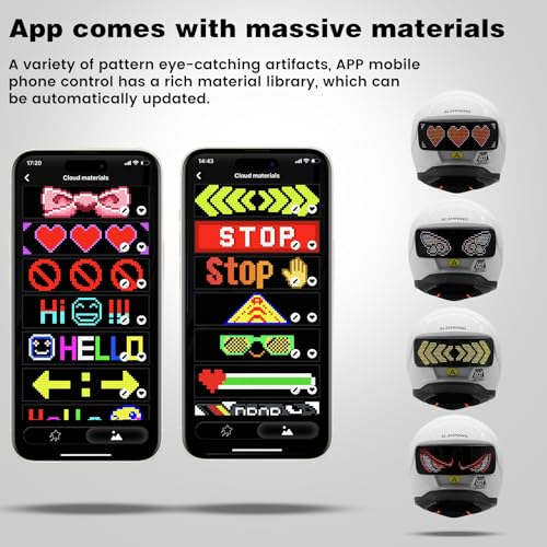 MOYACA Full Face Motorcycle Helmet - DOT Approved, App Programmable Rear Display, USB Charging, Adult Dirt Bike Helmet for Men & Women-Gloss White,X-Large — view 3