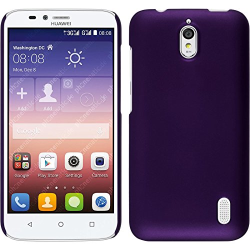 PhoneNatic Custodia Rigida Compatibile con Huawei Y625 - gommata Porpora - Cover + Pellicola Protettiva