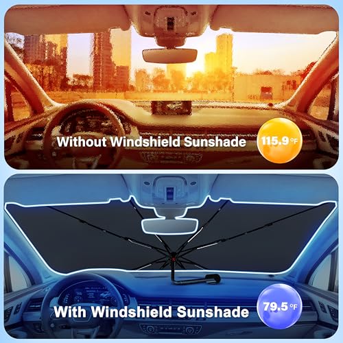 image for EcoNour Car Windshield Sunshade Umbrella | Foldable Car Umbrella Sun S