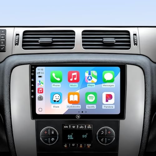 10.2'' Car Radio Stereo for Chevy Silverado 2007-2013 GMC Sierra Yukon Chevrolet Buick Enclave Upgrade 5G WiFi 2+64G Wireless Carplay/Android Auto/GPS/Bluetooth/FM Radio/1080P SWC