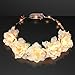 FlashingBlinkyLights Light Up Flower Crown Headband for Festivals with Warm White LED Lights for Weddings and Festivals