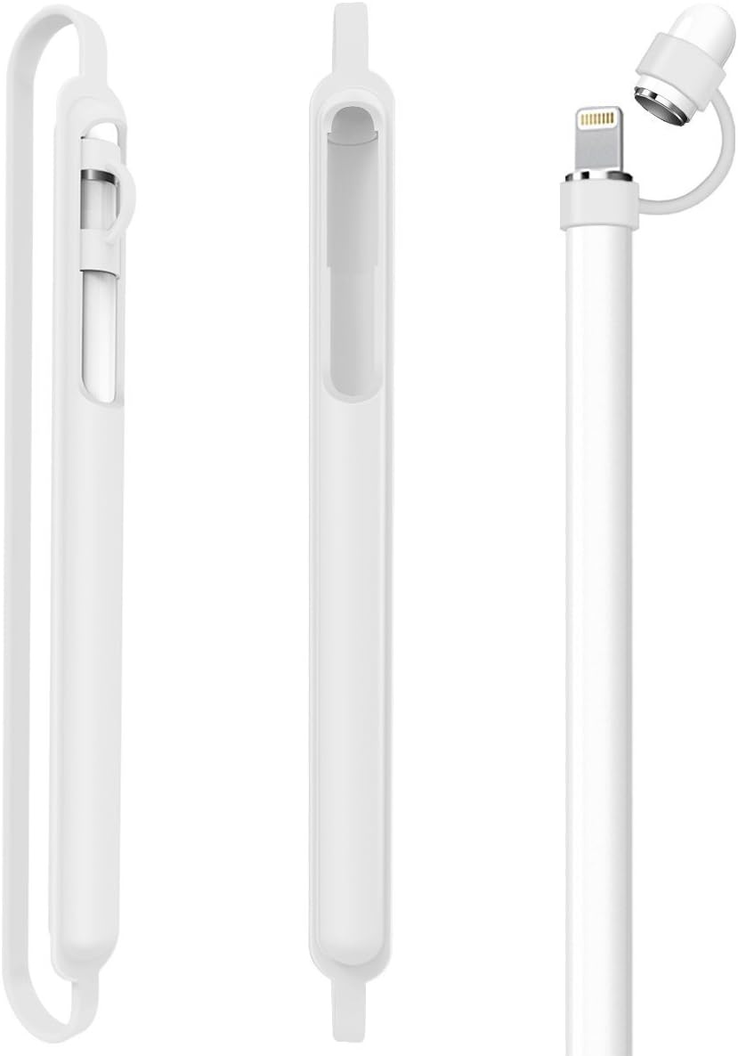 Case for Apple Pencil, Soft Silicone Protective Cap Apple Pencil Cap Holder Grip Cover Adapter Tether Accessories Pocket Sleeve For Apple Pencil Accessories 9.7/10.5 Pen