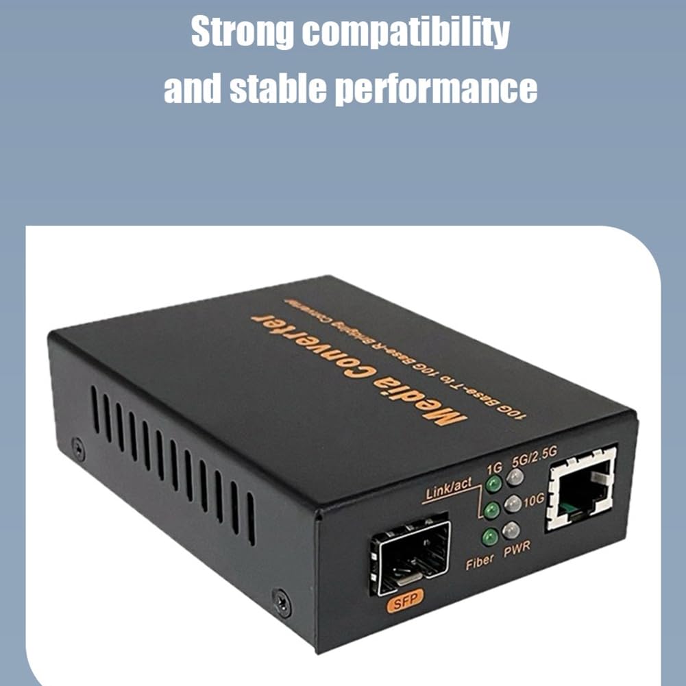 Convertisseur de Média Fibre Optique 1,25G/10G Émetteur-Récepteur à Fente SFP Ethernet Conversor à Fibre Emplacement SFP+ Prise UE