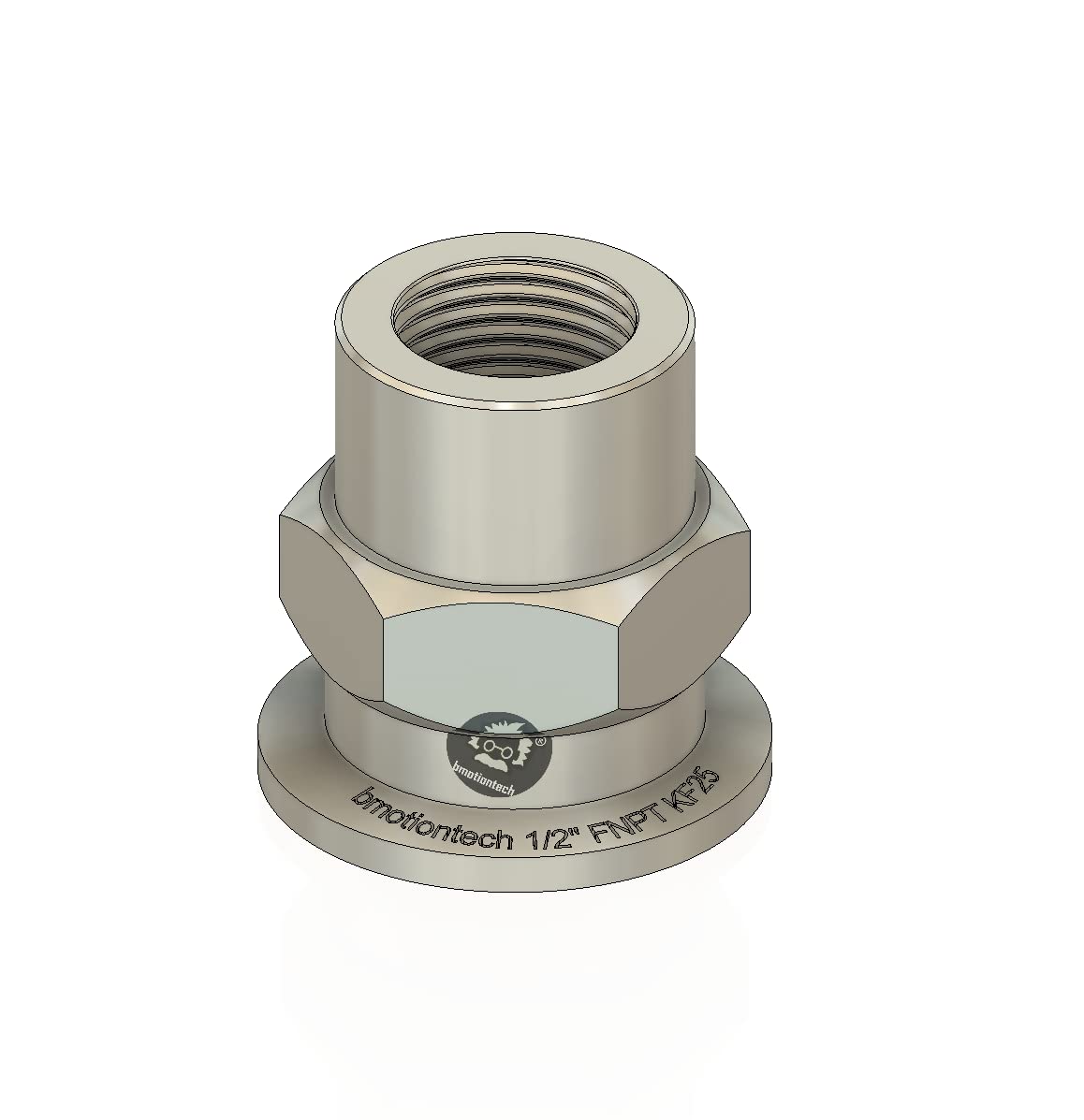 bmotiontech FNPT to KF25 Flange Fitting (ISO-KF KF25 QF25 NW25) US NPT Thread Standard (Pack of 2 PCs, 1/2" FNPT x KF25)