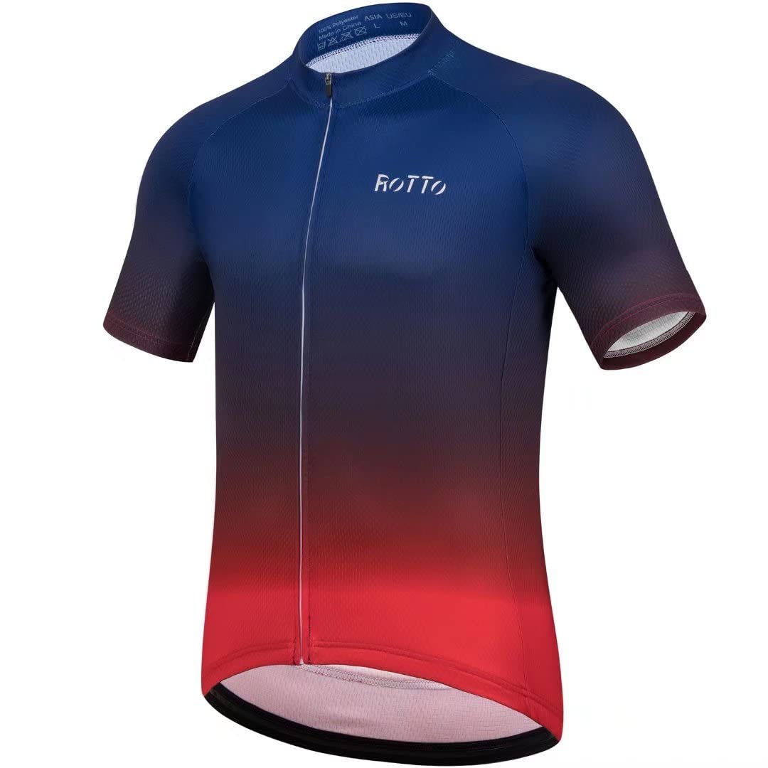 Cycling Jersey Mens Bike Shirt Short Sleeve Gradient Color Series