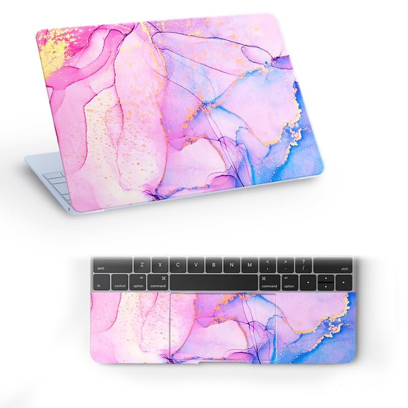 Image of Marbel D28 Top+Wrist Pad Vinyl Laptop Skin /Sticker /Cover for 13 to 13.3 Inches Laptops Laminated-Removable-HD Quality Compatible for Hp-Dell-Sony-Lenovo-Asus etc.(13x9.2 Inches)