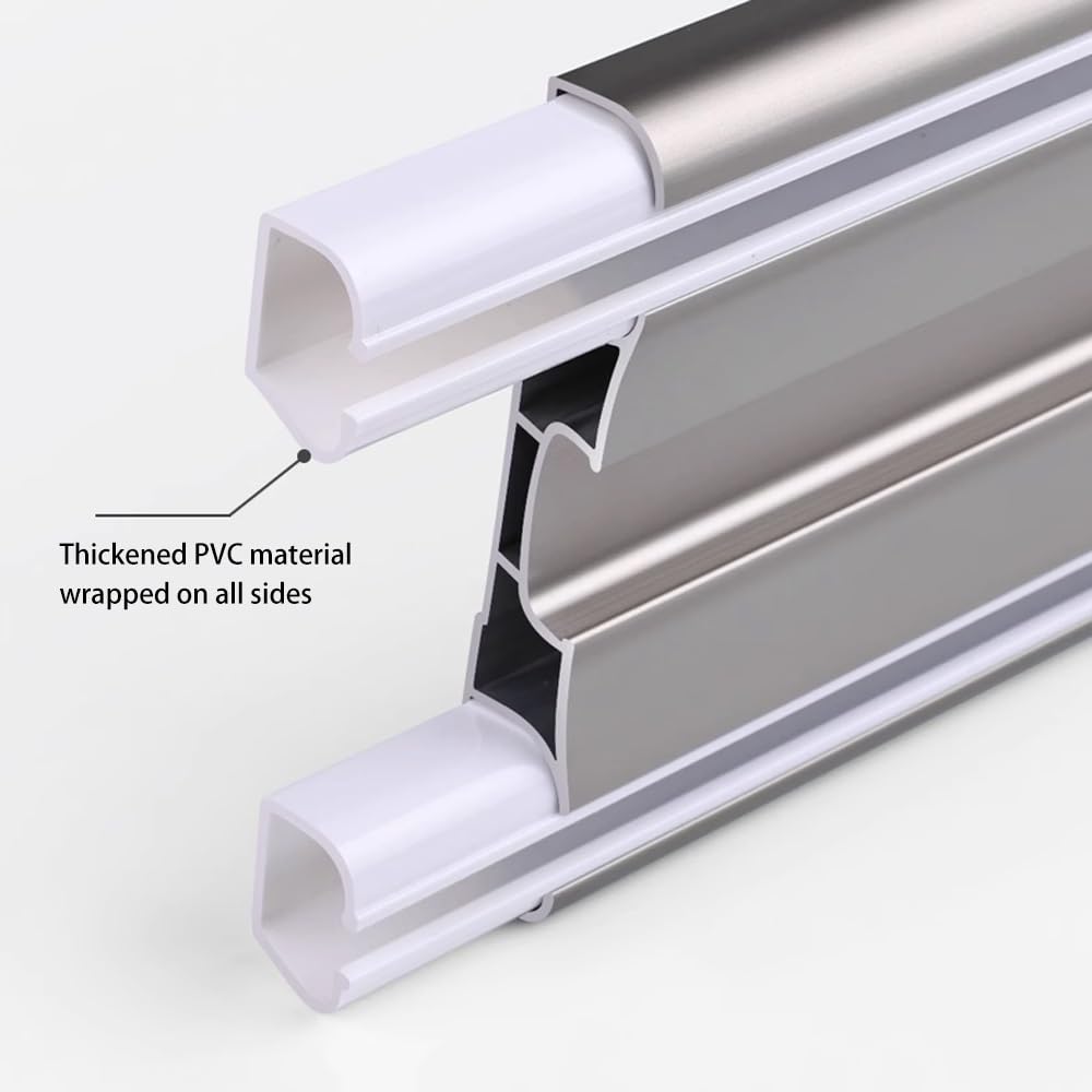 Wytrzymały system szyn do zasłon sufitowych – dwurzędowy aluminiowy przesuwny Ra do przegród pokojowych, cicha praca, 210 cm, eleganckie złote wykończenie