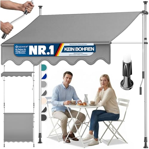 KESSER® Store banne avec manivelle pour Balcon | Store pour Balcon sans Trous à percer,...