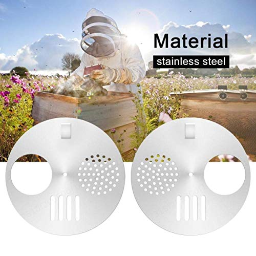 DULALA 2Pcs Stainless Steel Beehive Box Bee Hive Box Entrance disk