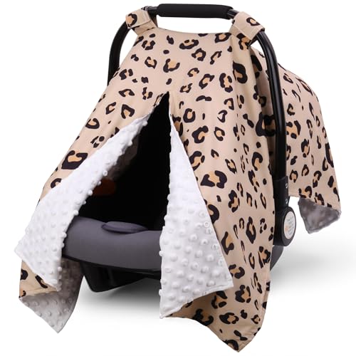Leopard Print Minky Car Seat Cover