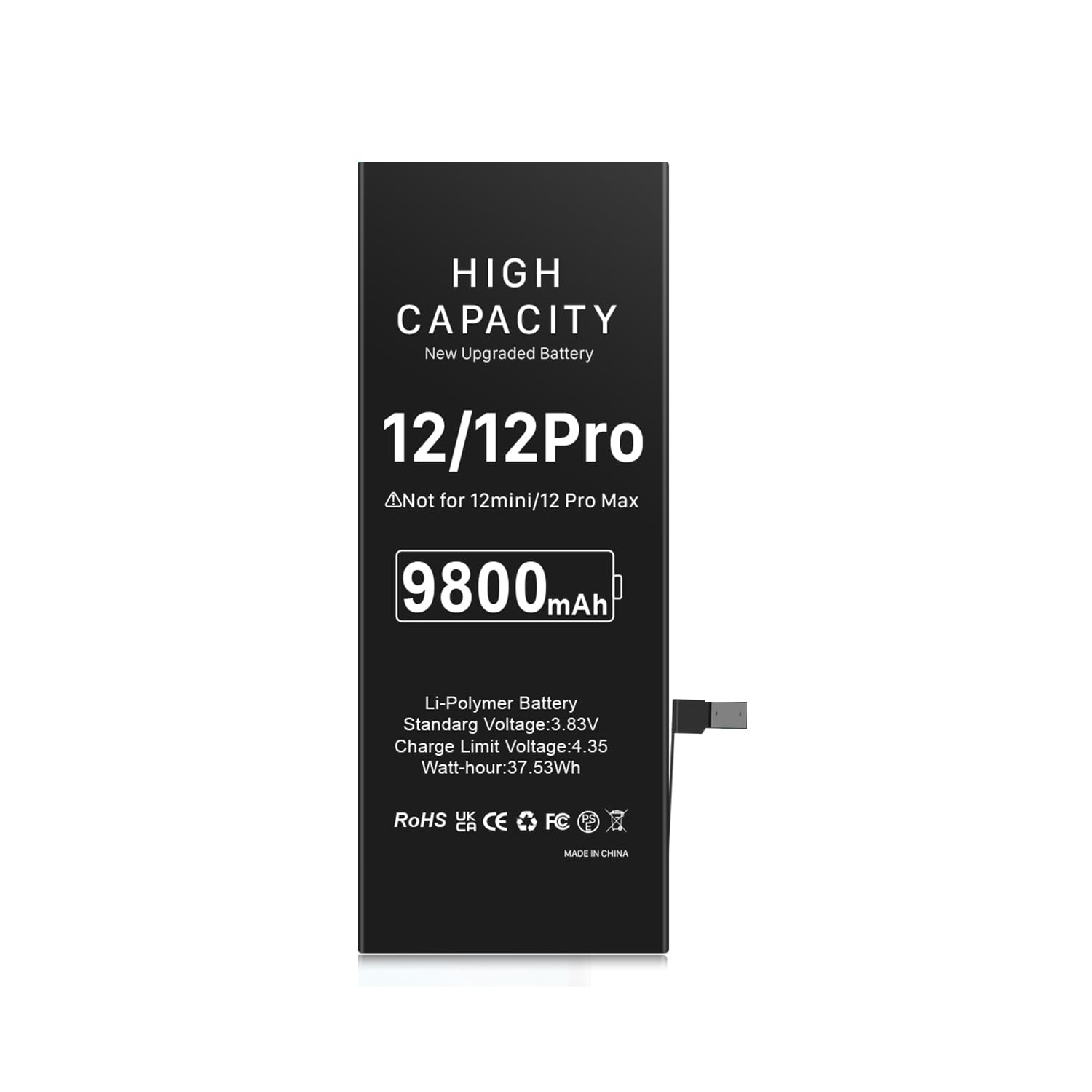 [9800mAh] Batterie pour iPhone 12, Haute capacité Remplacement de Batterie pour iPhone 12 et 12 Pro modèles A2172, A2402, A2403, A2404 avec kit d'outils