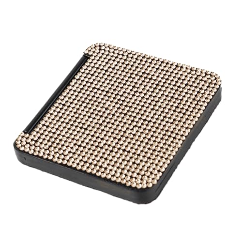Espejo De Diamantes De Imitación: Piedra De Champán ABS Duradera, Reflejo Claro De Doble Cara, Accesorio De Tocador Plegable Brillante, Lindo Regalo De Viaje Portátil Para Mujeres Y Niñas, Bolso De