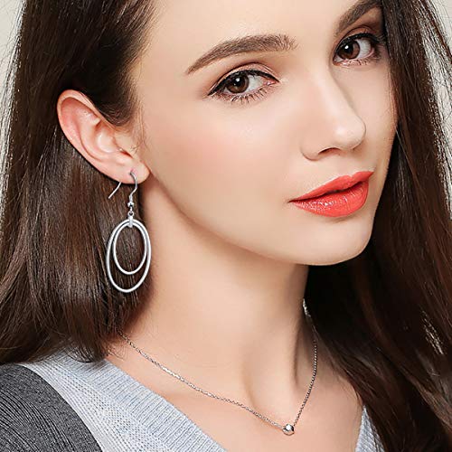 S925 Sterling Silver Trendy Dangle Drop Stud Loops Hoop Earrings for Women Jewelry Cuban Link2