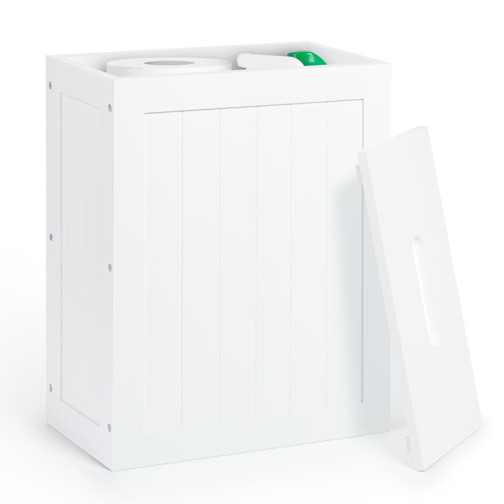 EHC Woodluv Toilet Roll StorageToilet Paper Storage BasketSlimline Toilet Paper HolderWooden Bathroom Storage BoxesWhite from B&Q