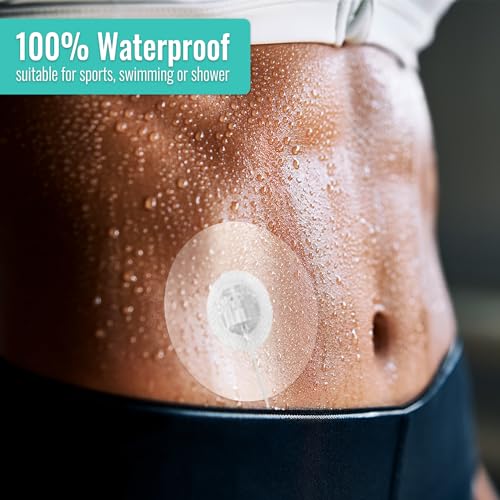 Universal Adhesive Patches for CGM and Insulin Pumps, 0.8-Inch Hole, 40 Pack Waterproof 10-14Days & Breathable Clear Patches, Pre-Cut Adhesive Tape, CGM Protection,Skin-Friendly Patches.