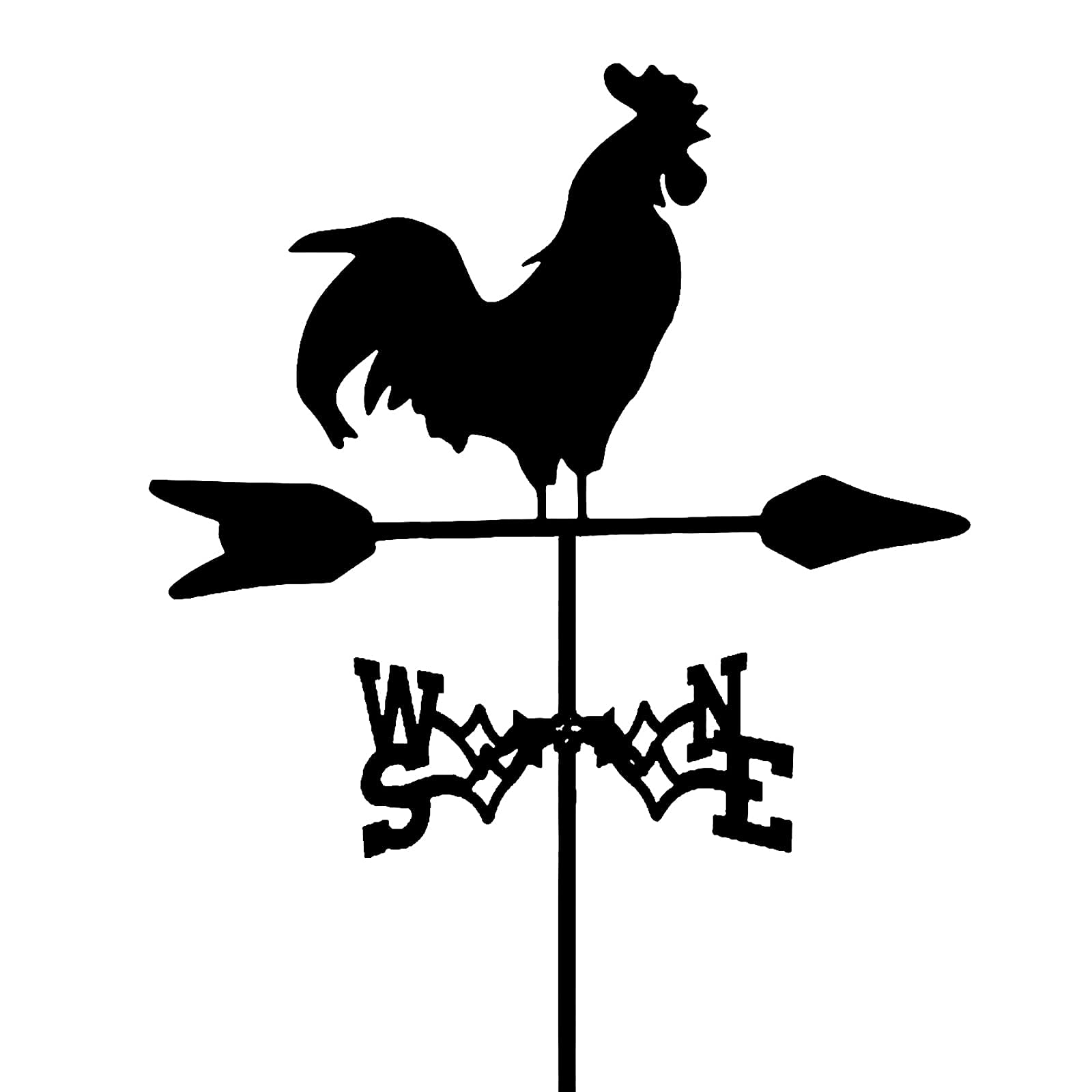 Retro e Weathervane Stainless Steel Weather Vane with Mounting Bracket Wind Direction Indicator Wind Vane Weathercock-Animal Figurines Design Ornaments