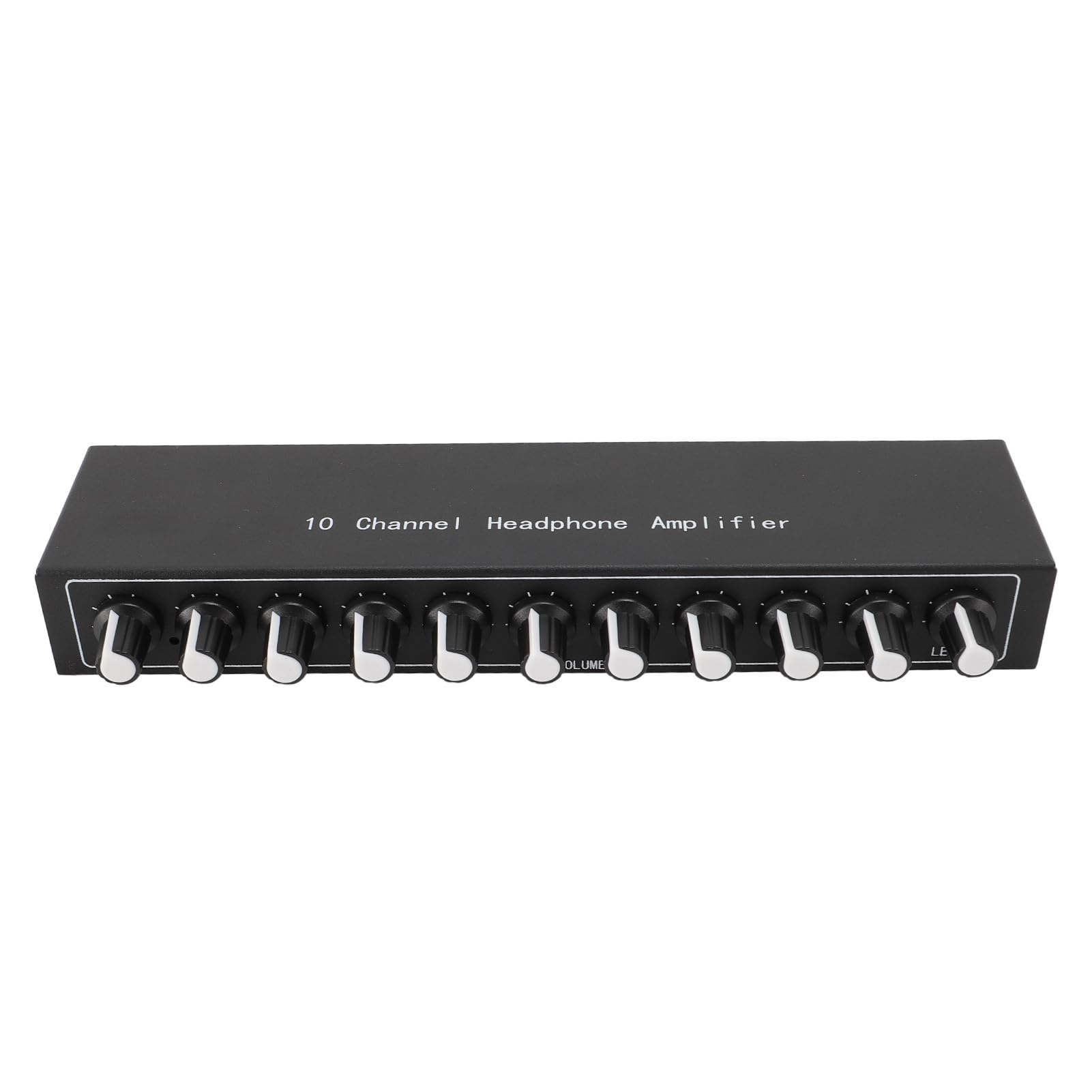 SENECESLI Amplificador de Auriculares de 10 Canales, Amplificador Operacional de bajo Ruido, Ecualizador de Metal Portátil para Productores de Música, Ingenieros de Estudio [Sonido de Cristal, Negro]