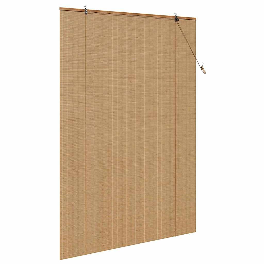 Store enrouleur en bambou marron - 140 x 220 cm - Avec cordon de serrage - Sans perçage - Design moderne - Protection UV - Fonction filtre de lumière - Facile d'entretien - Pour salon, chambre