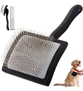 YOPETAYU Dog Slicker Brush for Shedding and Grooming Medium or Long Haired Cats, Extra Long & Sof...