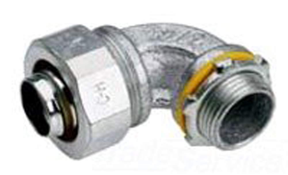 Crouse-Hinds LT5090 Zinc Electroplated Malleable Iron Non-Insulated Liquidtight 90 Degree Connector 1/2 Inch Liquidator™