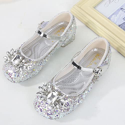 Toddler Girls Mary Jane Sequins Shoes Princess Wedding Dress Shoes Round Toe Buckle Dress Shoes Little Girls Shoes3