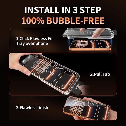 Image of Beizun for iPhone 17 Pro Max Screen Protector, 3-Pack 9H+ Tempered Glass, Easy Installation, Bubble-Free & Dust-Free, Case Friendly, Full Coverage, 3D Curved Edges
