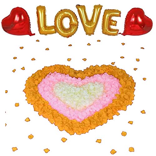 Quiksmart 2000 Pieces Artificial Rose Folwer Petals 3 Color Wedding Silk Simulation Rose Petals No-Taste PA for Wedding Valentine Day Flower Decoration-Red White Pink - Image 3