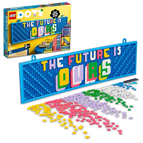 LEGO 41952 DOTS Großes Message Board fürs Kinderzimmer, DIY Bastelset für Türschild für Mädchen und Jungen, personalisierte Deko