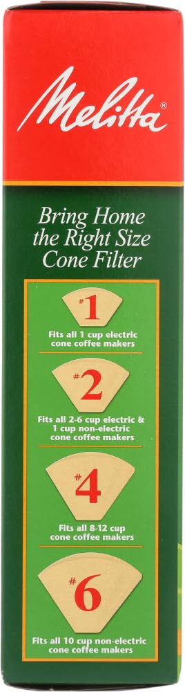 Melitta Natural Brown, Cone Coffee Filters #4 100 Ea (2 Pack)
