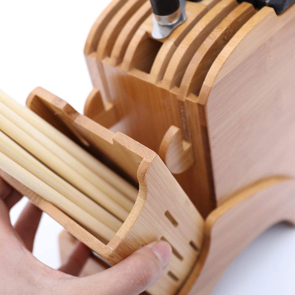 Bloque Cuchillos Cocina Soporte for Cuchillos De Cocina, Estante De Almacenamiento De Cuchillos De Chef De Madera, Bloque De Cuchillos De Bambú, Herramientas De Vajilla
