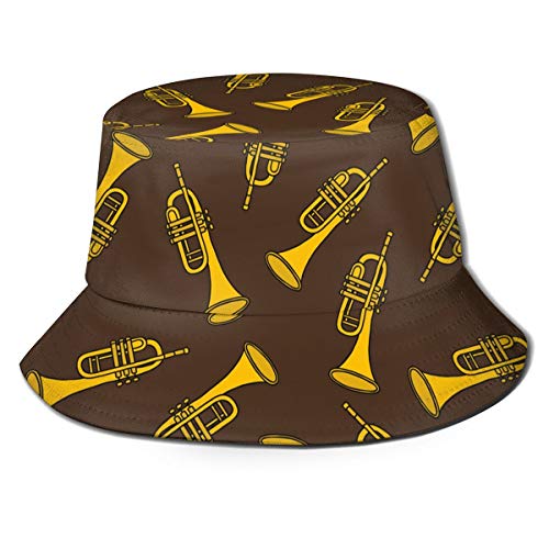 Preisvergleich Produktbild Funny Z Unisex Bucket Hat Trompetenmuster Gedruckt Sonnenschirm Fischermütze