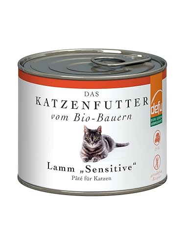 defu Katzenfutter | 1 x 200 g | Pate Bio Lamm Sensitive | Alleinfuttermittel Premium Bio Nassfutter für Katzen