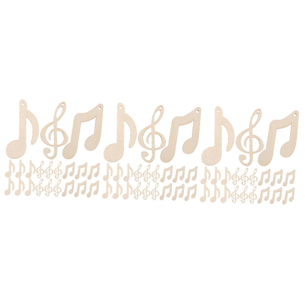 Zerodeko 90pcs Music Notes Wood Cutouts Unfinished Wooden Slices DIY Crafts Musical Note Embellishments Wood Discs for Crafts Painting