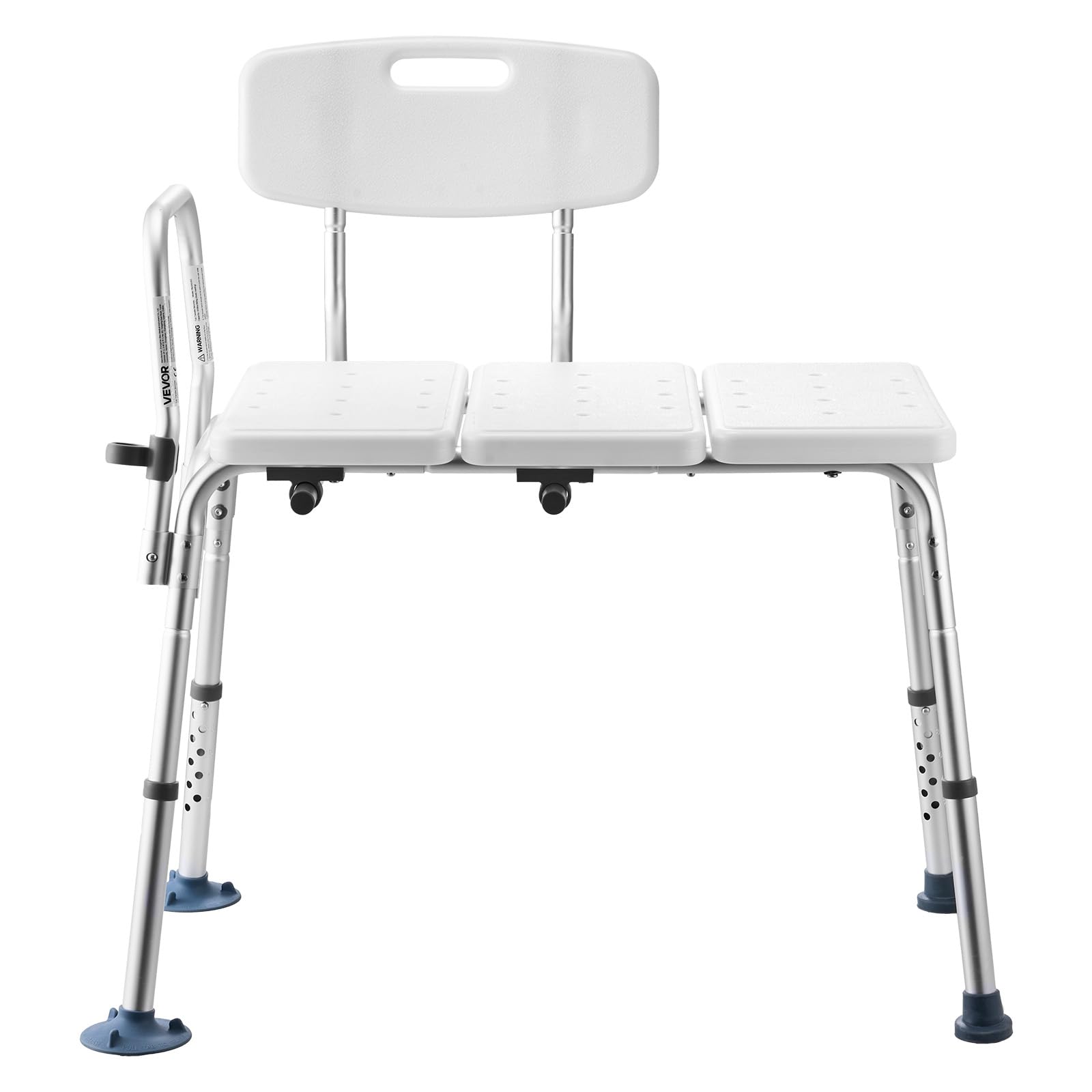 VEVOR Panca di Trasferimento per Vasca da Bagno, Sedile da Bagno con Bracciolo Schienale Carico max 180 kg, Panca per Trasferimento di 830 x 600 x 890 mm Doccia per Adulti Altezza Regolabile